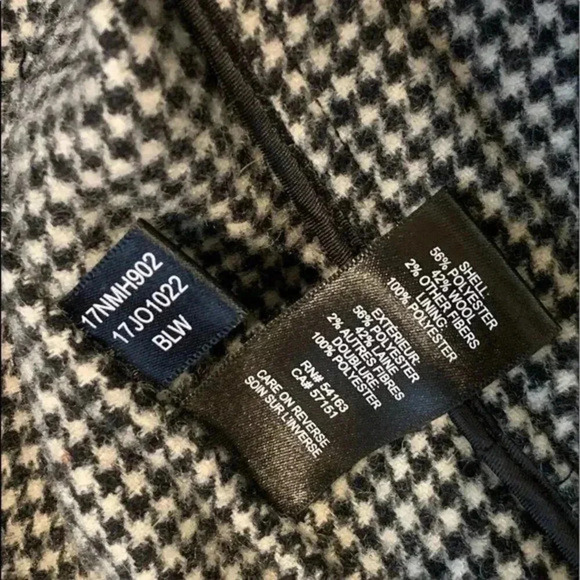 KENNETH COLE NEW YORK Houndstooth Wool Blend Coat Size S - Picture 7 of 9